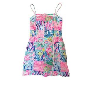 Lilly Pulitzer Jesse Romper in "Multi Pop Up Summer Remix Patch" print Size 2